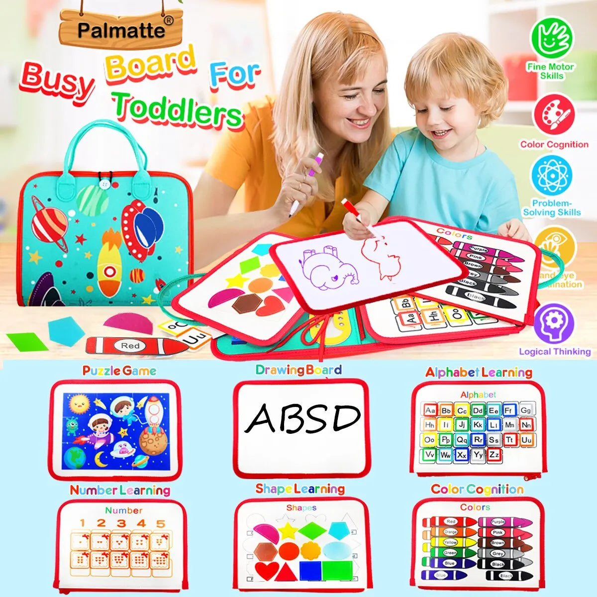 Busy Board Montessori Toys for Toddlers Sensory