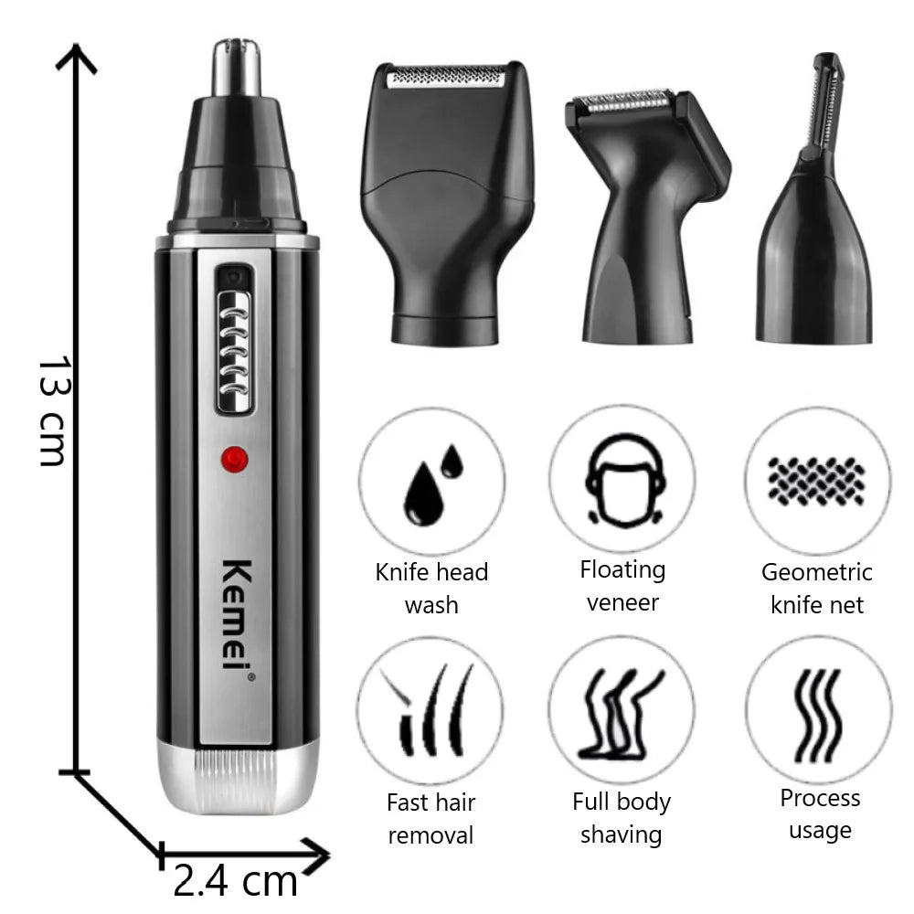4in1 Rechargeable Nose Trimmer Beard Trimmer for Men Ear Eyebrow