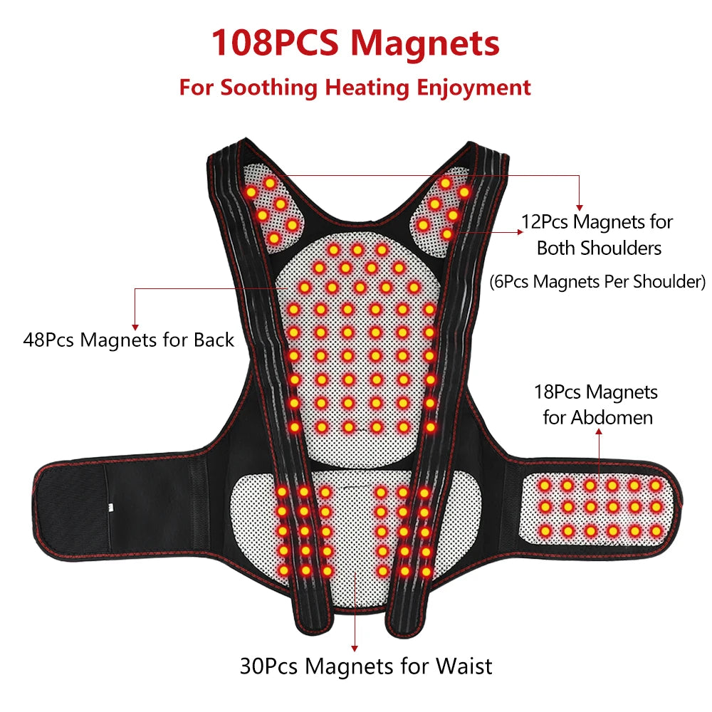 Magnet Therapy Belt Tourmaline Self-heating Back Support