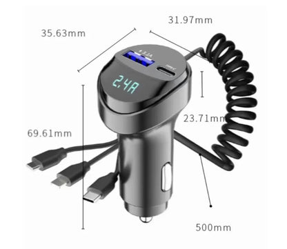 55W 2 Ports USB Fast Car Phone Charger 3.1A