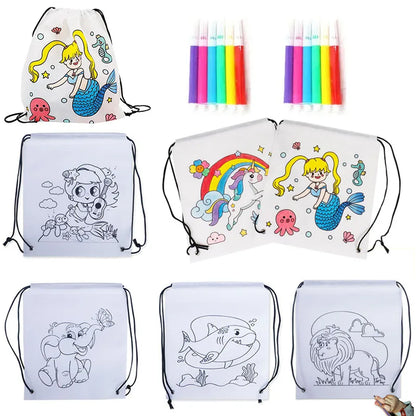 Children's Graffiti Backpack Bag DIY Coloring Painting Toys