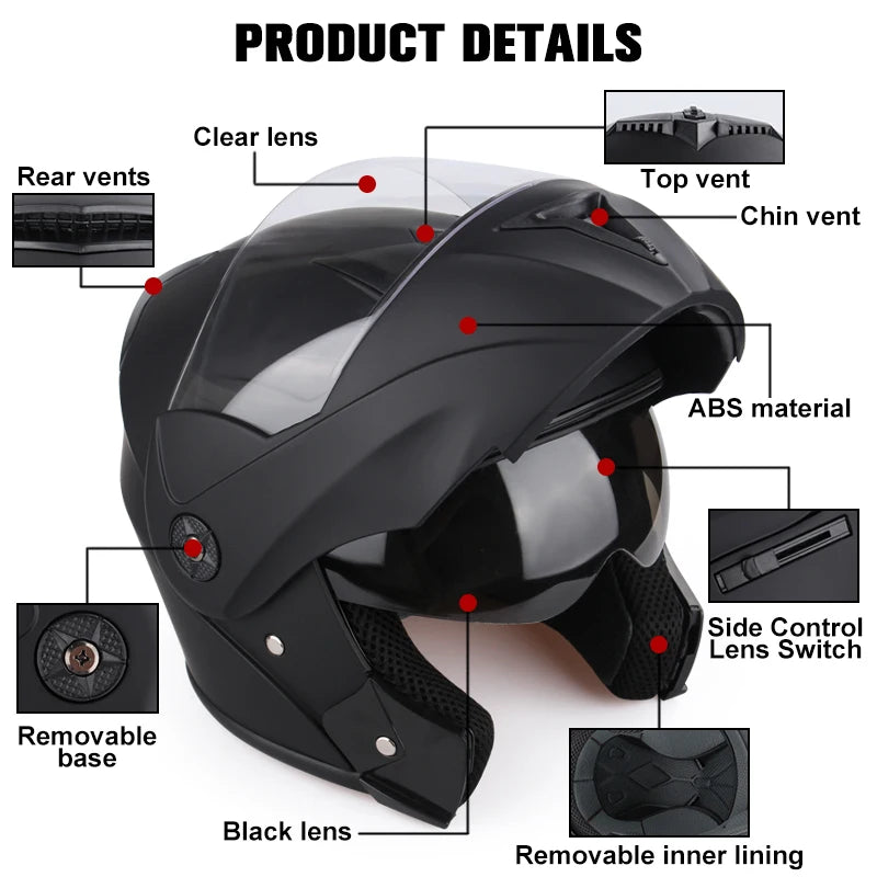 Motorcycle Helmet DOT Certification Double Lens