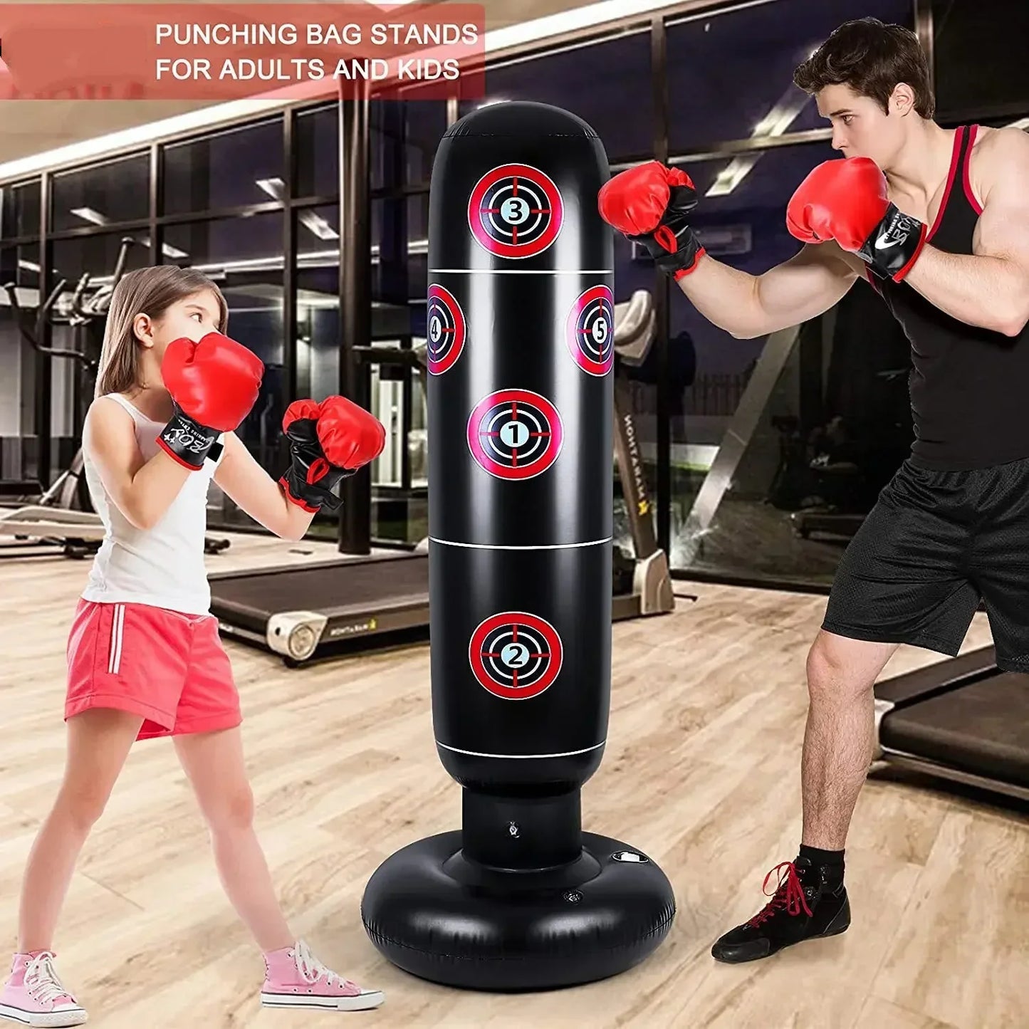 Inflatable Punching Bag Fitness Sand Bag Children Adult Tumbler Standing Sandbag Gym Training Boxing Sport Thicken Boxing Pillar