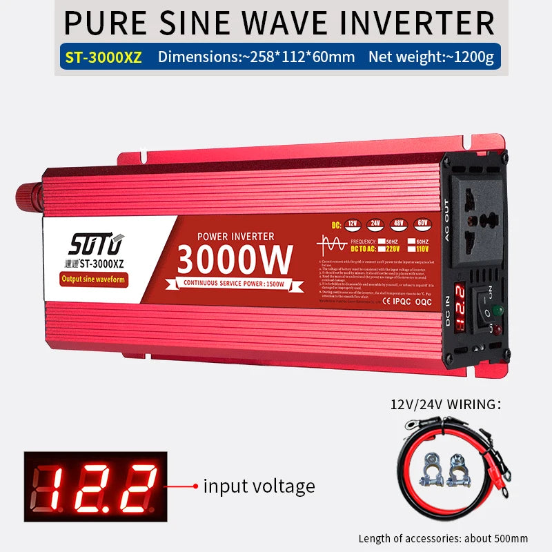 inverter 12V to 220V 1600W 2200W 3000W 4000W DC to AC