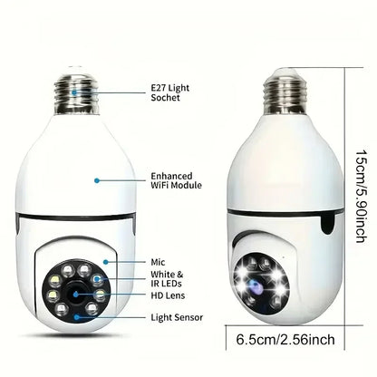 E27 Bulb Camera 4X Digital Zoom AI Human Motion Detect