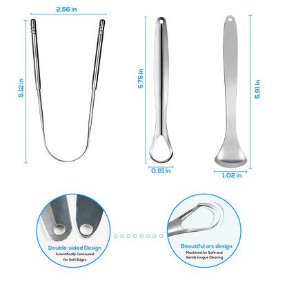 Premium 1pcs/3pcs Metal Tongue Scraper Cleaner for Adults & Kids,